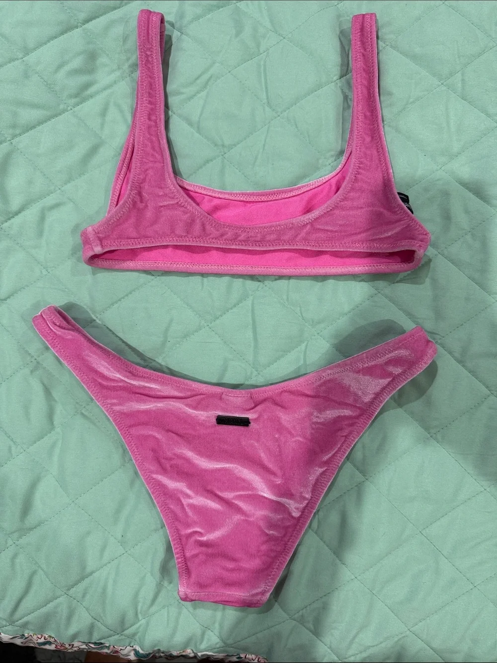 triangl swimwear Pink Velvet Bikini Set